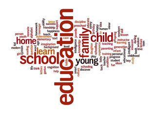 Conceptual education word cloud isolated