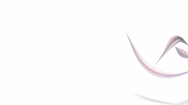 Abstract lines background. 3D animation shapes rose quartz background on white background.