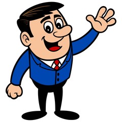 Businessman Waving
