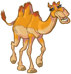 Happy Cartoon Camel Vector Clip Art Illustration