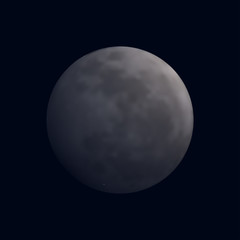 Realistic shining full moon in the dark blue sky