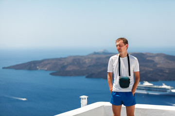 Tourist in Santorini