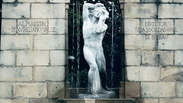 Monument to Aureliano Valle, Spanish composer, chore director in Bilbao, Spain