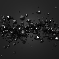 Abstract Rendering of Low Poly Chaotic Particles.