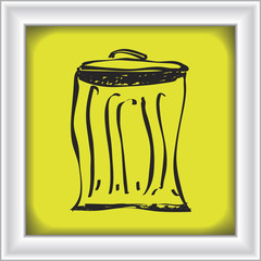 Simple doodle of a rubbish bin