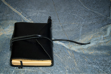 closed leather bound diary