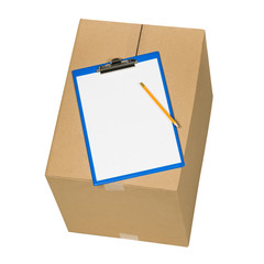 Cardboard box concept photograph isolated on white