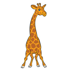Obraz premium Illustration of an amusing animation giraffe for the children's book 