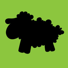 Illustration of a silhouette lamb for the children's book  