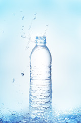 Bottle with water splash.