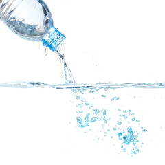 Bottle with water splash.