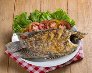 Fried fish on plate
