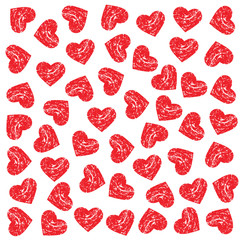 Pattern Scrached Hearts. Vector design graphic