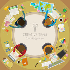 Concept of creative teamwork. 