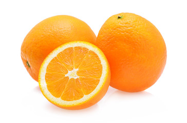  orange fruit isolated on white background