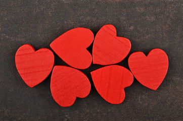 Heart on leather background