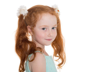 Portrait of pretty red haired girl