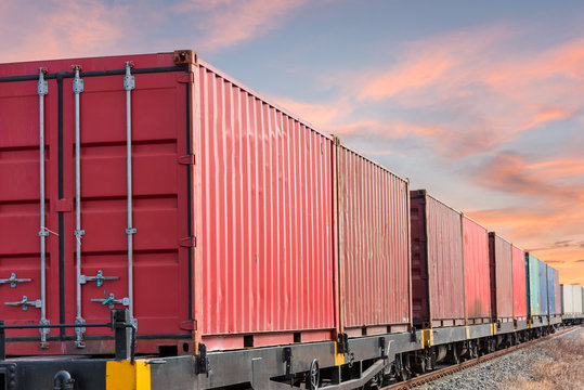 Fototapeta container trains