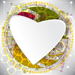 Abstract technology concept valentine's day background hearts wi