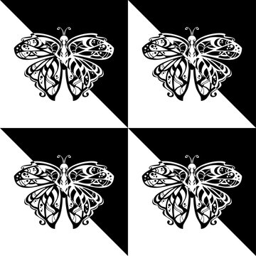 butterflies black and white