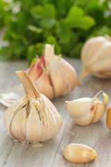 Garlic on the table