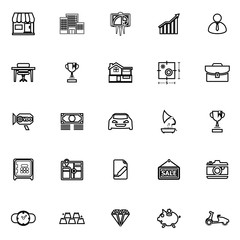 Asset and property line icons on white background