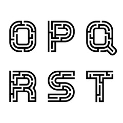 vector real maze alphabet font letters - part 3