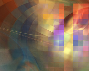 Abstract fractal design. Mosaic and blur.