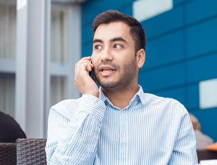 Young man on phone