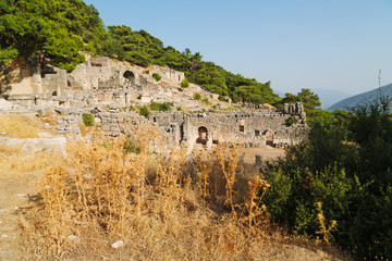 Fototapeta na wymiar ruins stone and theatre old temple