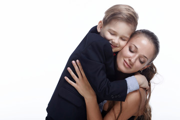 Mother and son in the studio.
