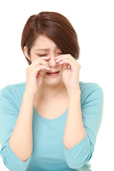 crying young Japanese woman 