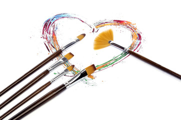 Heart and brushes