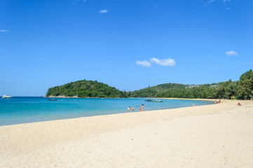 Fototapeta na wymiar Beautiful beach at Layan beach , Phuket, Thailand
