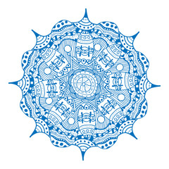 Blue geometric mandala