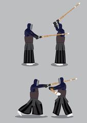 Kendo Martial Arts Vector Illustration