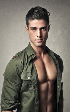 Handsome man posing