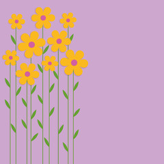 Background yellow flowers illustration