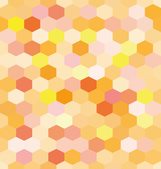 Fototapeta na wymiar Abstract background orange hexagons, illustration