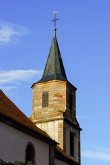 Fototapeta na wymiar Catholic church in little french village