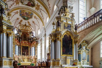 Fototapeta na wymiar Ebersmunster Abbey Cathedral majestic interior