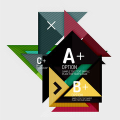 Paper style abstract geometric shapes with infographic options