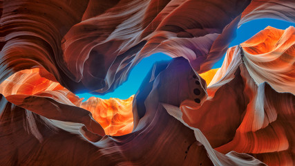 The Magic Antelope Canyon in the Navajo Reservation, Arizona, United States. - obrazy, fototapety, plakaty