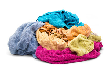 Pile of wet dirty clothes - towels