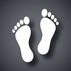 Human footprints icon, vector