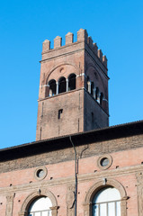 Fototapeta na wymiar Piazza Maggiore in Bologna - Emilia Romagna - Italy