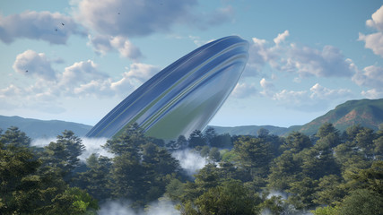 UFO crash into a forest   © kolbass