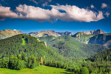 Fototapeta na wymiar Sunset in the Tatra Mountains in summer