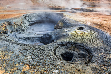 Stunning Namafjal llandscape in Iceland