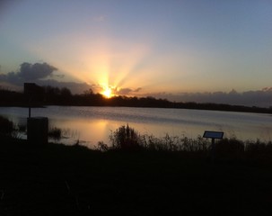 sunrise in the morning by lake